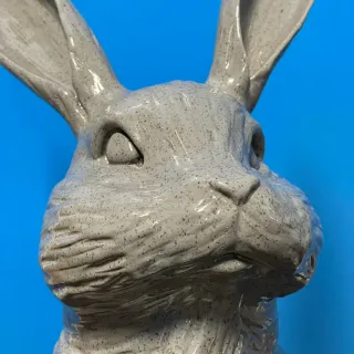 A ceramic rabbit bust